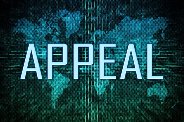 Appeal Text Concept Green Digital World Map Background — Stock Photo, Image