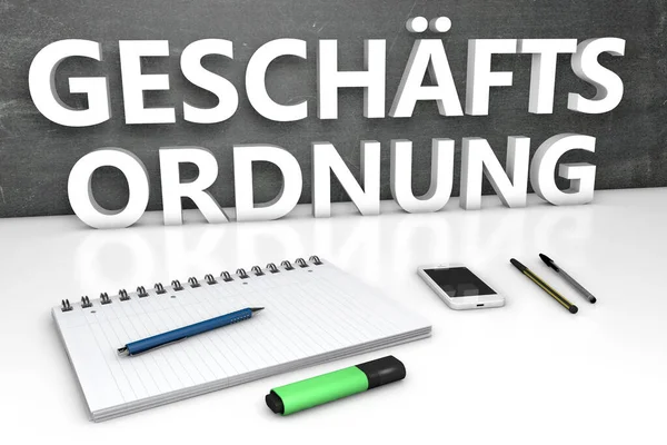 Geschaeftsordnung Γερμανική Λέξη Για Τους Διαδικαστικούς Κανόνες Κείμενο Έννοια Chalkboard — Φωτογραφία Αρχείου