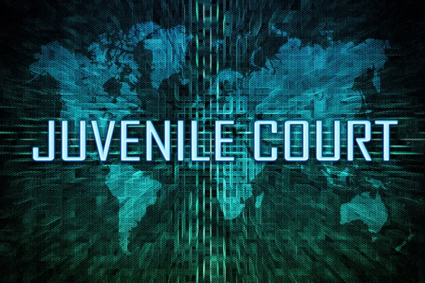 Juvenile Court Concetto Testo Sfondo Mappa Digitale Verde — Foto Stock