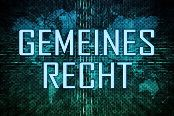 Gemeines Recht Tyskt Ord För Gemensam Rätt Text Koncept Grön — Stockfoto