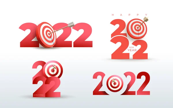 Σύνολο Του Νέου Έτους Ρεαλιστικός Στόχος Και Τους Στόχους Σύμβολο — Φωτογραφία Αρχείου