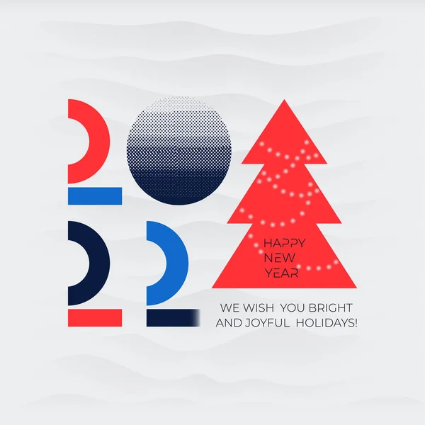 Значок 2022 Року Барвистий Логотип Мінімальний Щасливий Новий Рік Графіки — стокове фото
