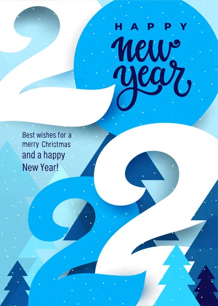 Color Azul Claro Azul Con 2022 Feliz Año Nuevo Diseño —  Fotos de Stock