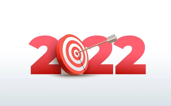 2022 New Year Realistic Target Goals Symbol 2022 Red Archery — Stock Photo, Image