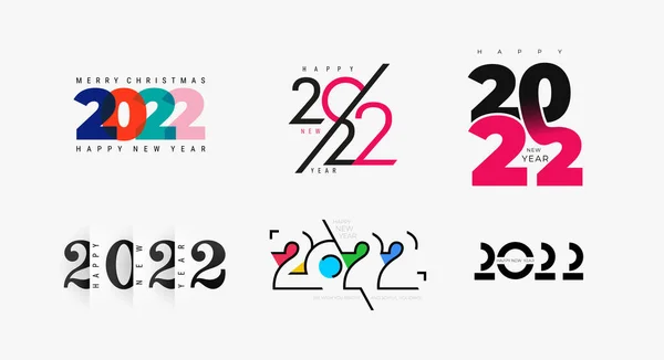 Set Von Kreativen Konzept Logo Design Von 2022 Happy New — Stockfoto