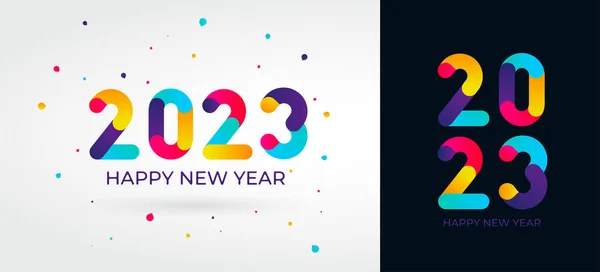 2023 Numere Anul Nou Culoare Gradient 2023 Happy New Year — Vector de stoc