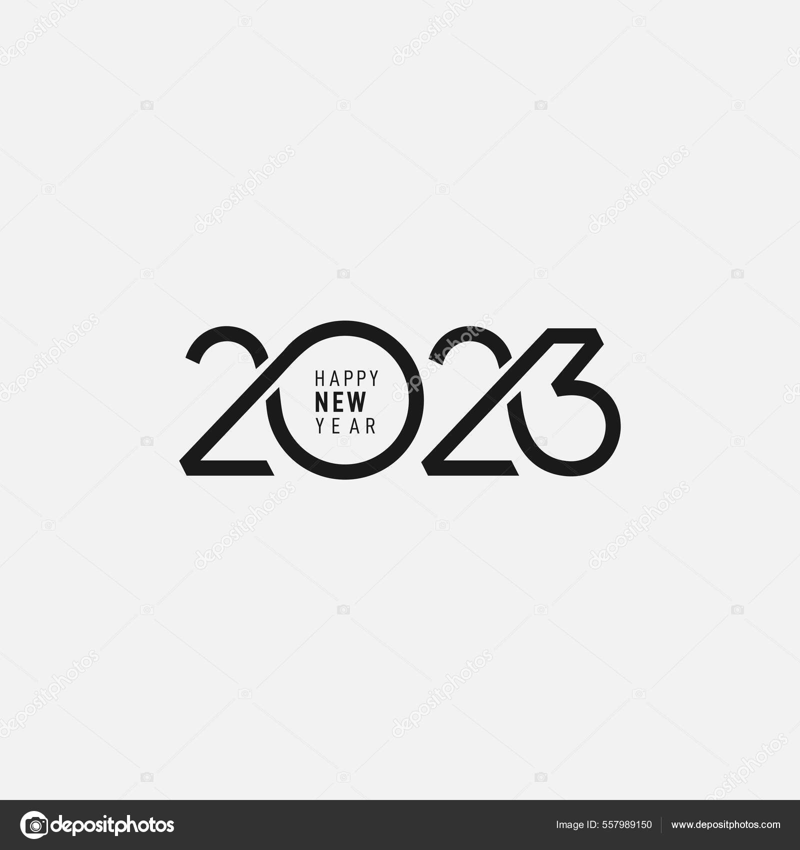 Logo Texte Design 2023 Bonne Année Illustration Vectorielle Modèle