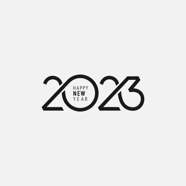 Logo Text Design 2023 Gelukkig Nieuwjaar Vector Illustratie 2023 Nummer — Stockvector