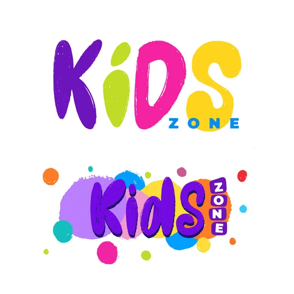 Enfants Zone Logo Abstrait Incroyable Coloré Aquarelle Design Cercles Colorés — Image vectorielle