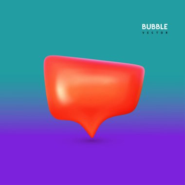 3D konuşma balonu renkli. Parlak konuşma baloncuğu yüksek kaliteli vektör. 3D gerçekçi konuşan bulut. Parlak bulut köpüğü. Vektör çizimi. Beyaz arkaplanda izole.