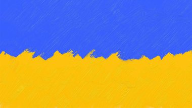 Ukrayna ulusal mavi ve sarı bayrağıyla fırça darbesi. Grunge Ukrayna 'nın suluboya bayrağı. Sembol, pankart, ulusal bayrağın posteri. Vektör stili suluboya çizim. Beyazda izole edilmiş.