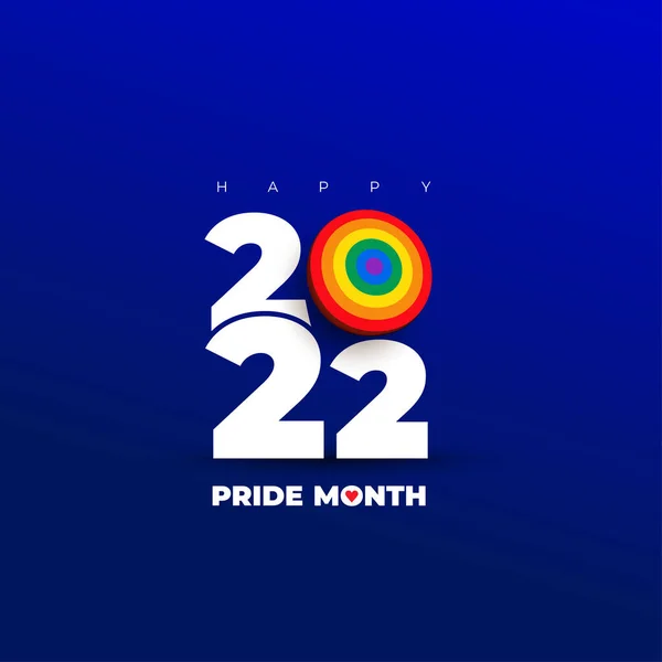 Trotse Maand 2022 Logo Met Regenboogvlag Trots Symbool Met Hart — Stockvector