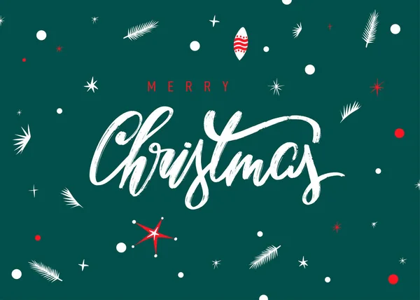 Letras Feliz Natal Caligrafia Moderna Desenhada Mão Ilustração Vetorial Natal — Vetor de Stock