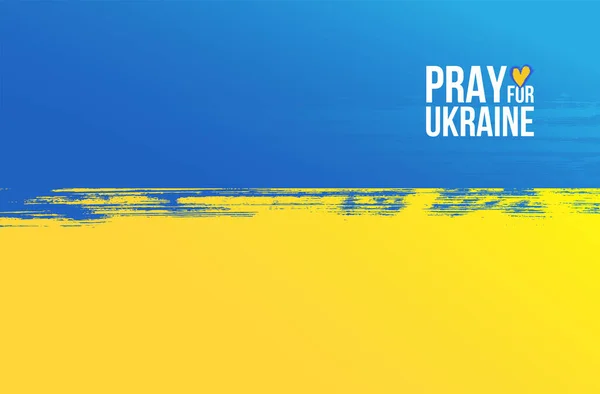Моліться Україну Український Прапор Молячись Про Концепцію Пензля Моліться Мир — стоковий вектор