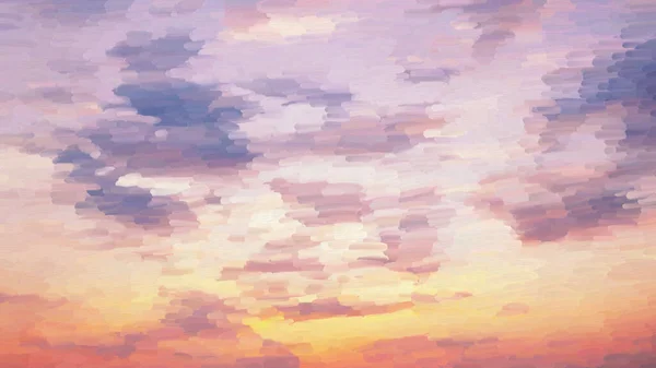 Pintura Óleo Céu Abstrato Noite Cores Bege Brilhante Nuvens Coloridas — Fotografia de Stock