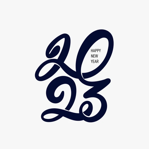 Lettering 2023 Buon Anno Nuovo Disegno Del Testo Logo Blu — Vettoriale Stock