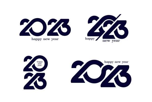 Állítsa Logó Design 2023 Boldog Évet Vektor Illusztráció 2023 Szám — Stock Vector