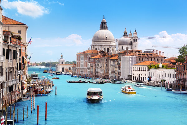 Grand Canal and Basilica Santa Maria della Salute, Venice, Italy