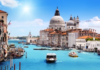 Büyük Kanal ve Bazilika Santa Maria della Salute, Venedik, İtalya