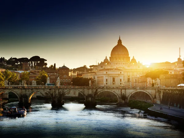 View on Tiber and St Peter Basilica Stock Photo