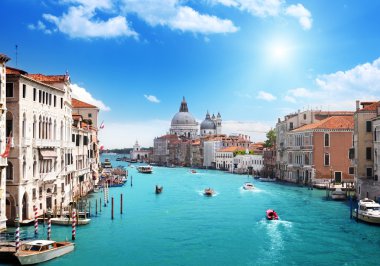 Büyük Kanal ve Bazilika Santa Maria della Salute, Venedik, İtalya