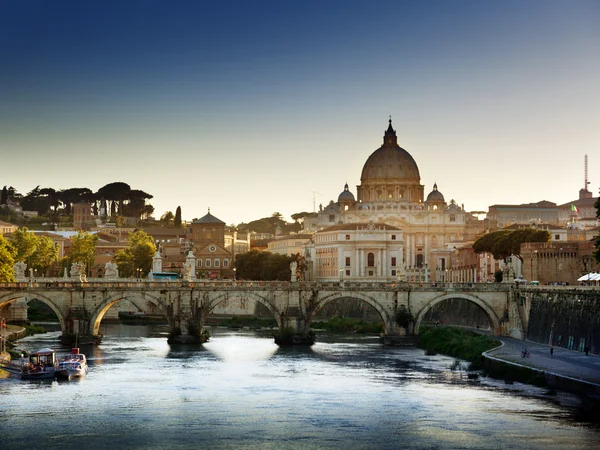 View on Tiber and St Peter Basilica Royalty Free Stock Images