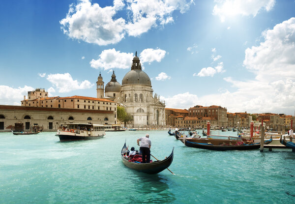 Grand Canal and Basilica Santa Maria della Salute, Venice, Italy