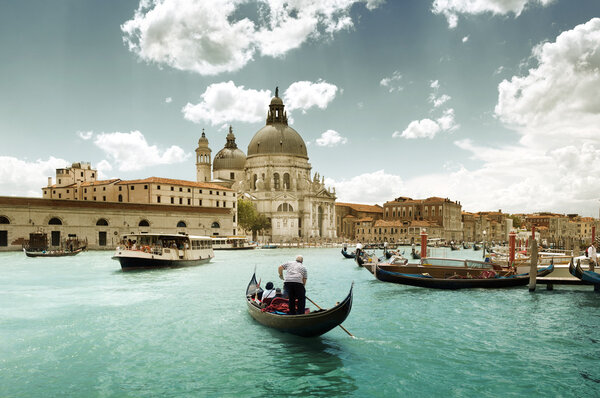 Grand Canal and Basilica Santa Maria della Salute, Venice, Italy