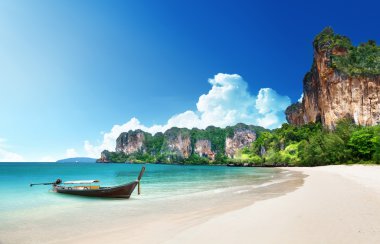 Railay beach in Krabi Thailand clipart