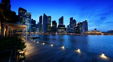 Singapore city in sunset time clipart
