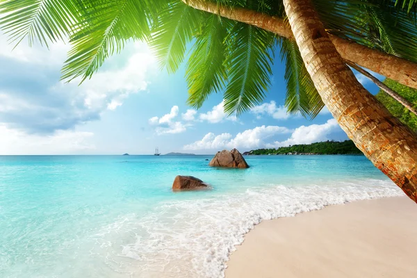 Anse lazio Strand auf der Insel Praslin auf den Seychellen — Stockfoto