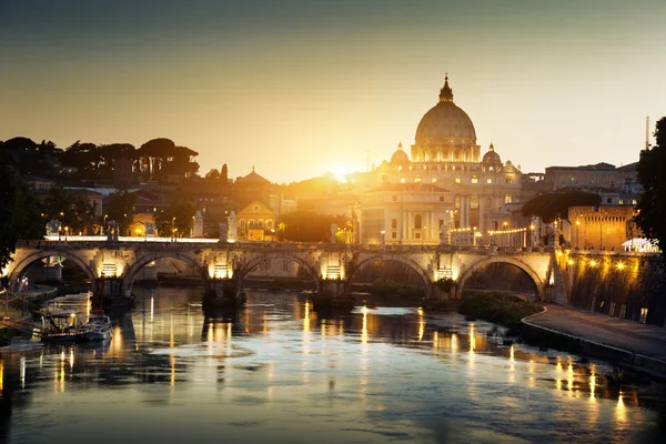 View on Tiber and St Peter Basilica in Vatican Royalty Free Stock Images