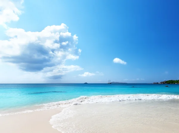 Pláž Anse Lazio na ostrově Praslin, Seychely — Stock fotografie