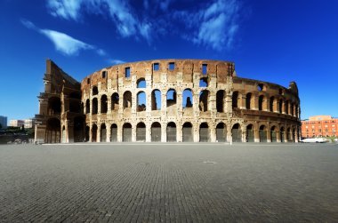 gün batımı ve Kolezyum, Roma, İtalya