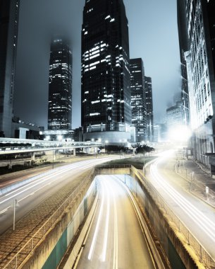 Hong Kong 'da gece trafiği