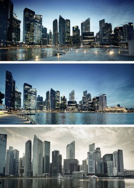 Singapur günbatımı afiş