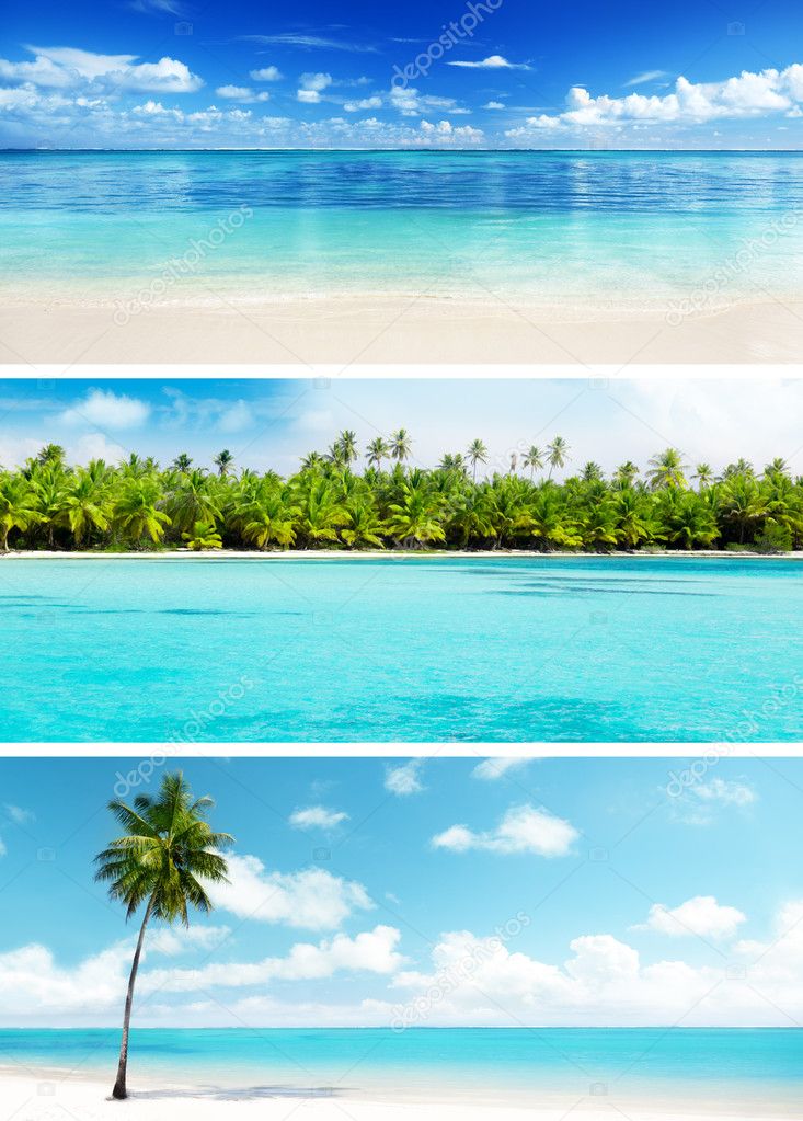 set of Caribbean beaches