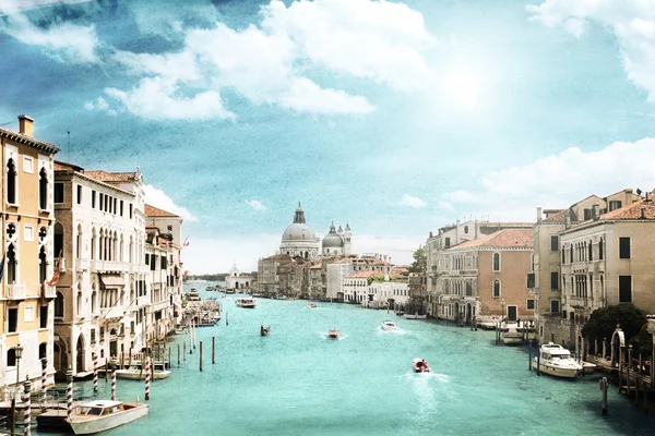 Grunge 风格形象的大运河，威尼斯，意大利 — 图库照片