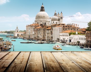 Basilica santa maria della salute, Venedik, İtalya ve ahşap sörf