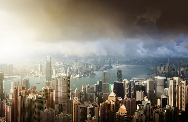 Isola di Hong Kong dal Victoria Peak — Foto Stock