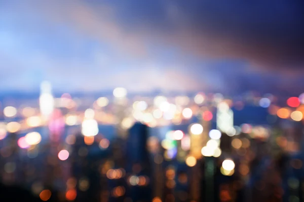 Luces borrosas desde el pico Victoria, Hong Kong — Foto de Stock