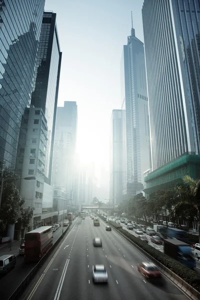 Hong Kong Business District in sunset time — Stock Photo, Image