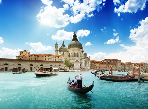 Canal Grande und Basilika Santa Maria della Salute, Venedig, Italien — Stockfoto
