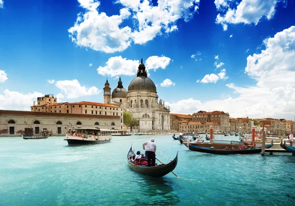 Canal Grande och Basilica Santa Maria della Salute, Venedig, Italien — Stockfoto