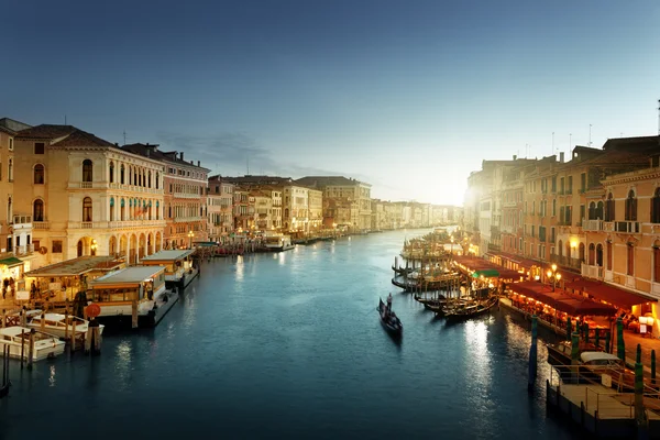 Gran Canal en la hora de la puesta del sol, Venecia, Italia — Foto de Stock