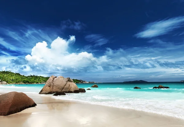 Anse Lazio playa Praslin isla, Seychelles —  Fotos de Stock