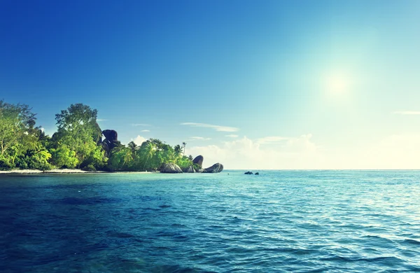 Beach source d 'argent, la digue island, seychellen — Stockfoto