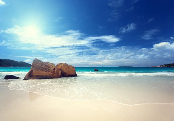 Anse lazio plaży wyspy praslin, Seszele — Zdjęcie stockowe