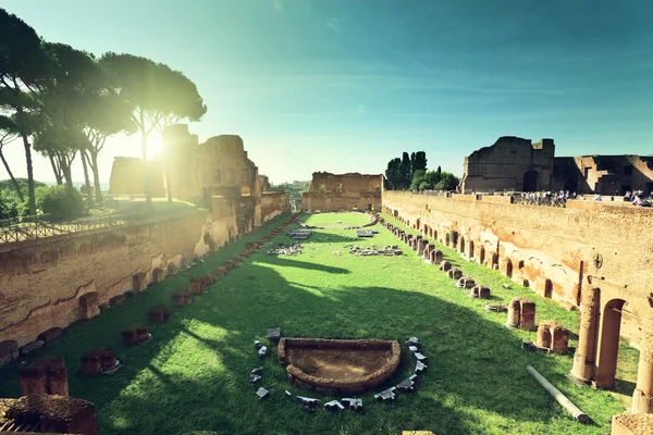 Ruínas do Estádio Domitano no Monte Palatino em Roma, Itália — Fotografia de Stock