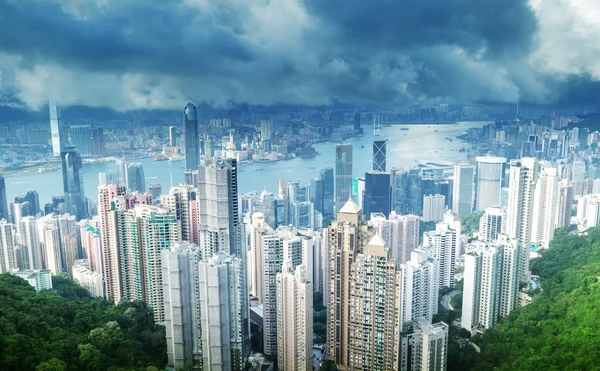 Гонконг от пика Виктория — стоковое фото